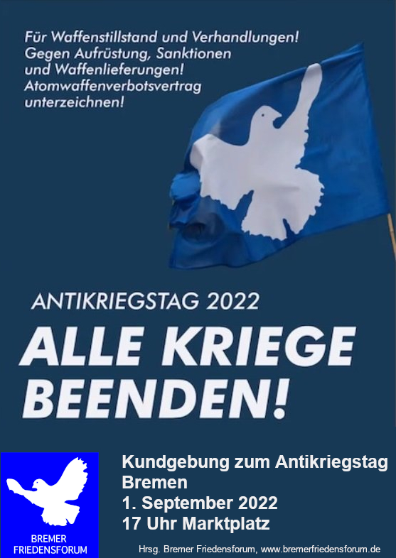 Sharepic Antikriegstag Bremen 2022