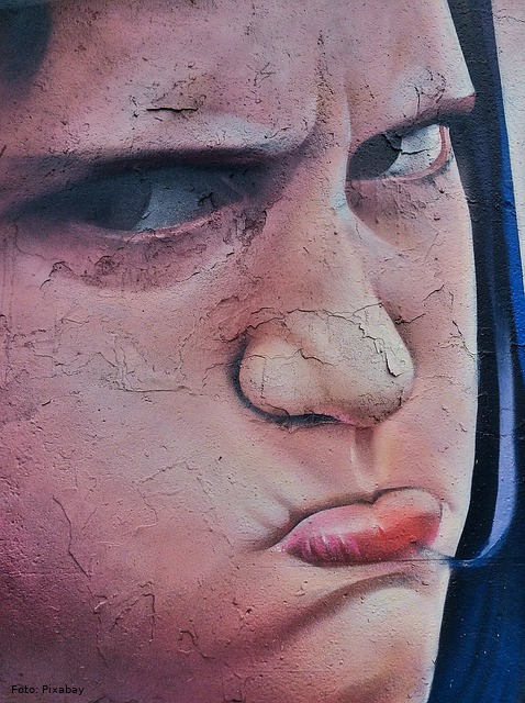 wtendes Gesicht Graffiti