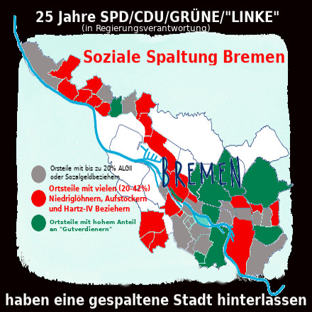 soziale spaltung bremen nach Orsteilen 2020