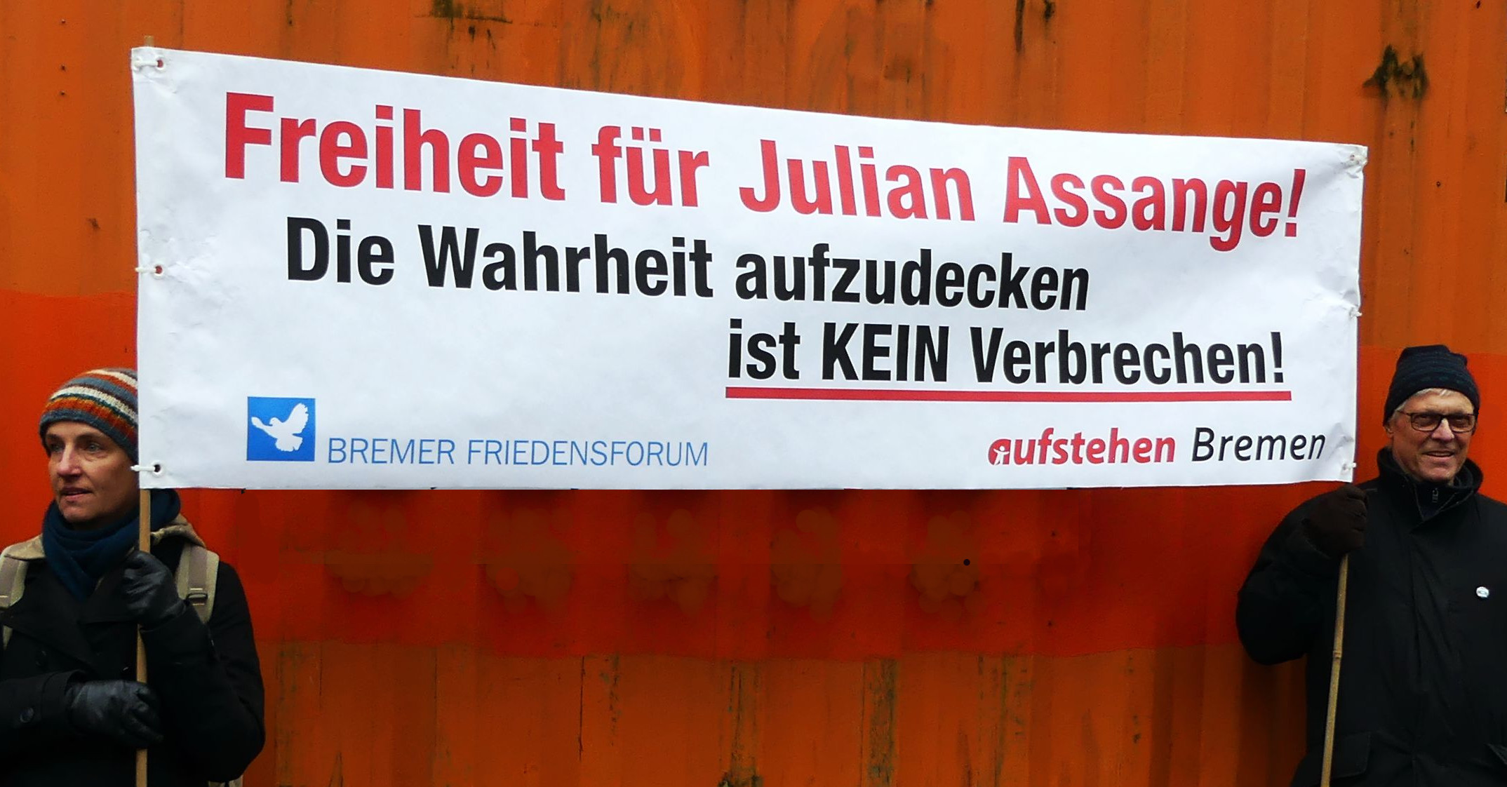 Assange Transpi BFFaufstehenBremen