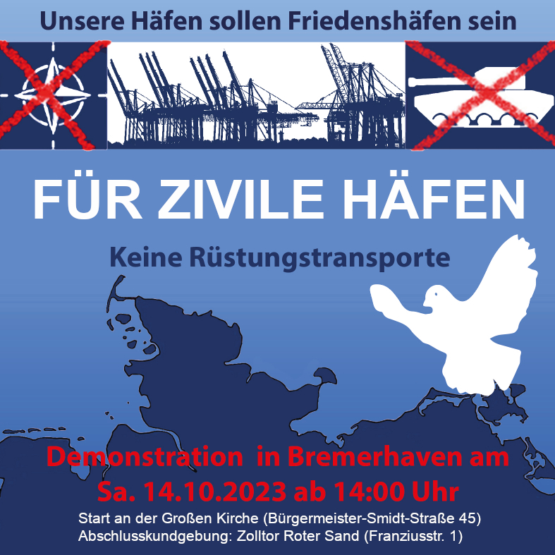 Demo Bremerhaven 14. Okt 2023 Friedenshafen sharepic