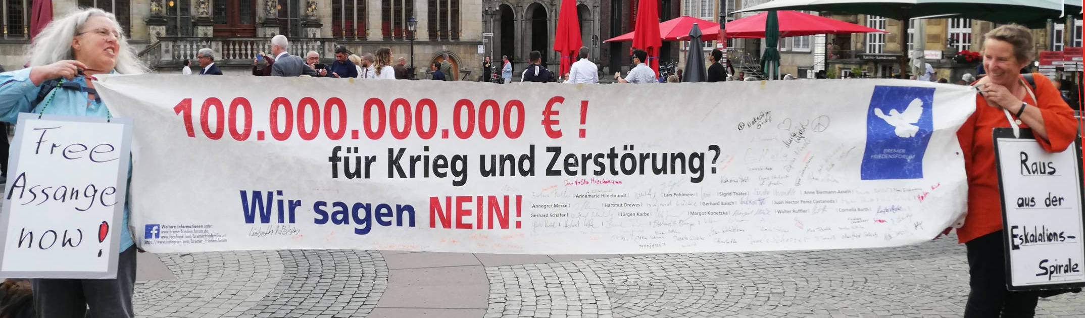 Mahnwache Bremen Marktplatz free assange100 Milljpg
