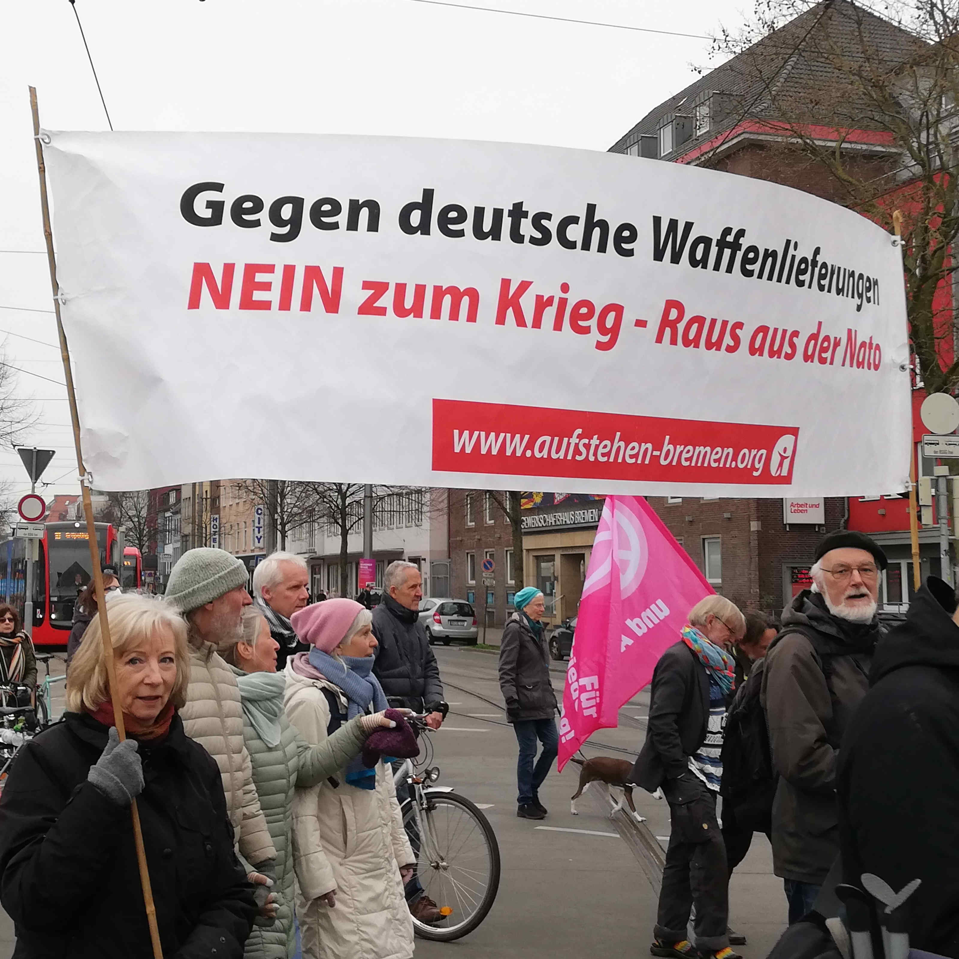 Ostermarsch 8.4.2023 Bremen aufstehen Banner