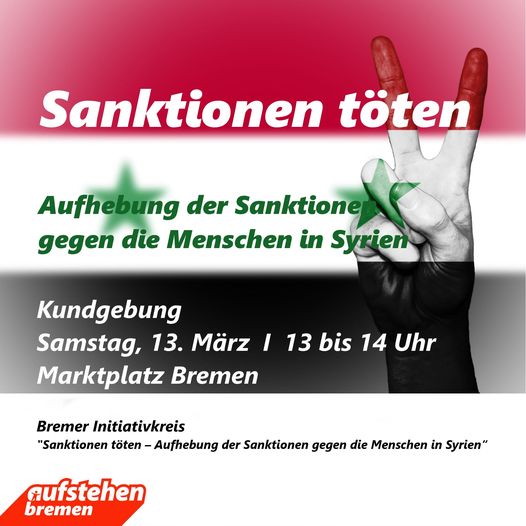 Syrien Sanktionen aufheben Aufstehen