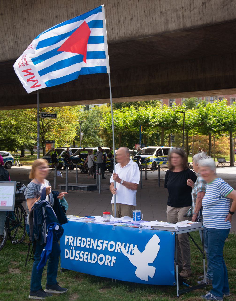 VVN Banner Infostand Fr.b NRW Demo 15.07.2023 Düsseldorf