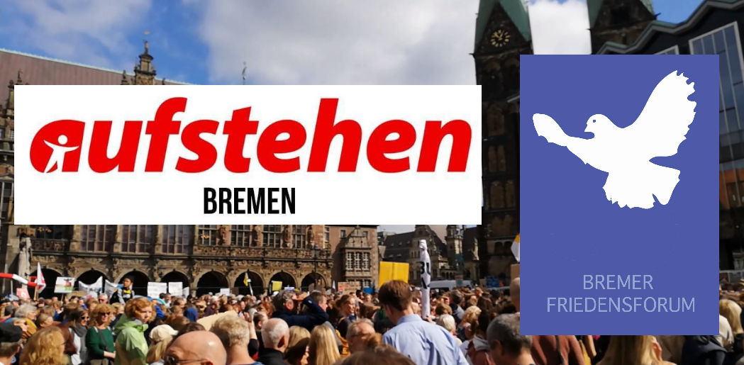 aufstehen und Friedensforum logos zusammen