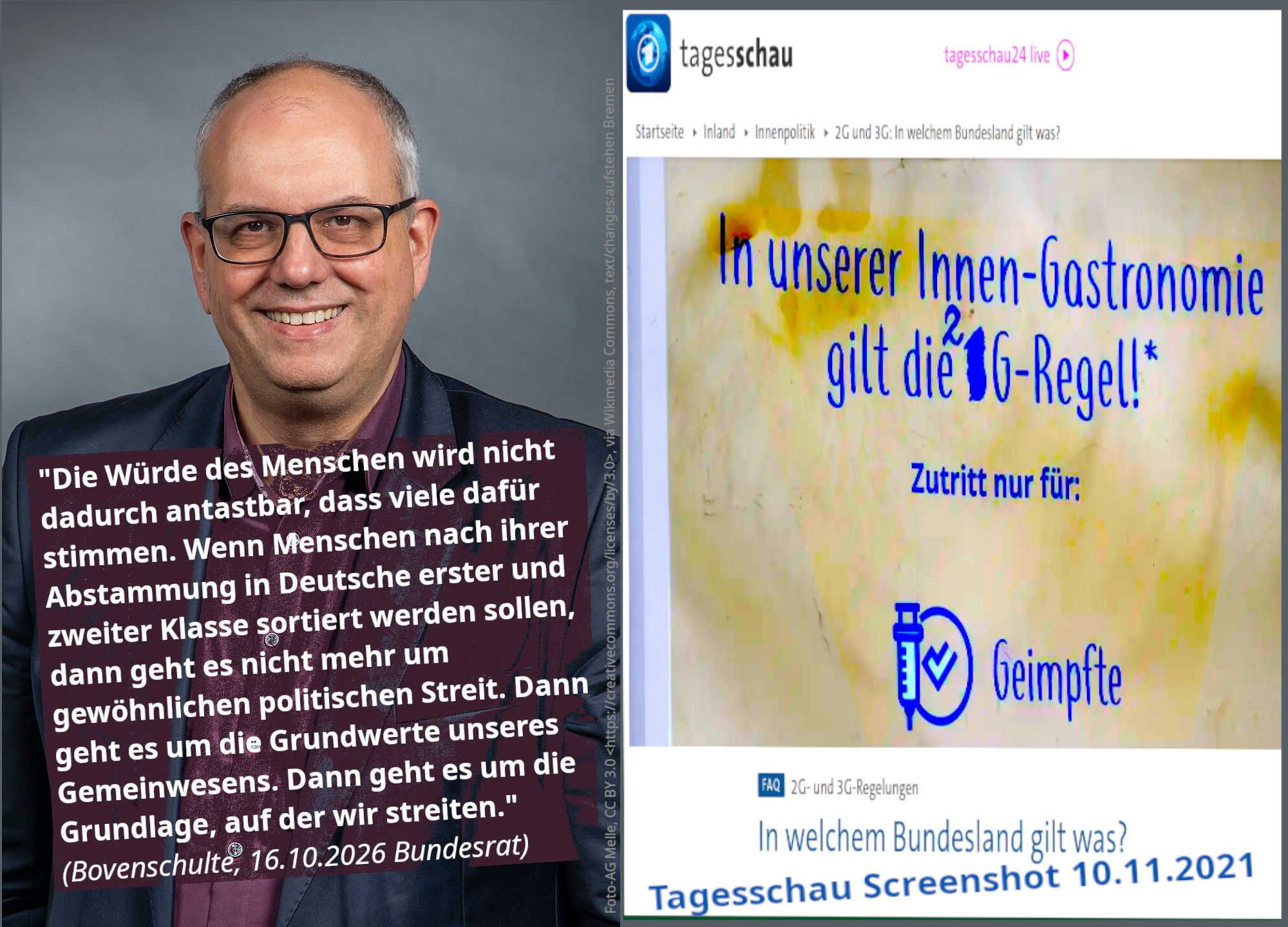 Grundwerte Würde Bovenschulte Corona2G Regeln
