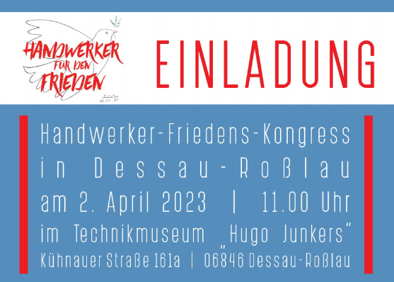 Handwerker Friedens Kongress Dessau 2.4.2023