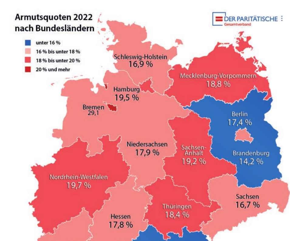 Armutsquoten nach Bundeslaendern 2022 DPWV