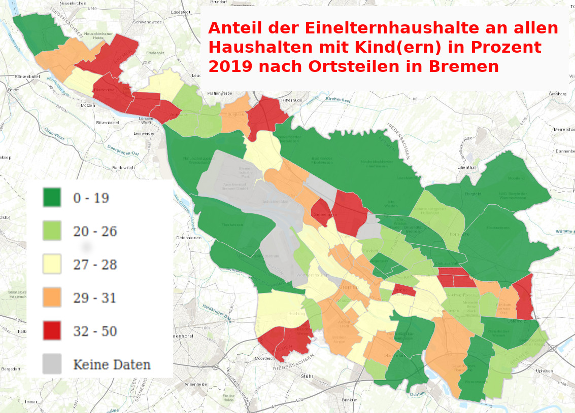 alleinerziehende nach ortsteilen 2019