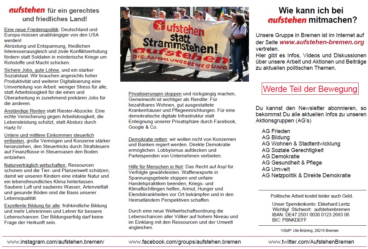 Flyer aufstehen bremen 2