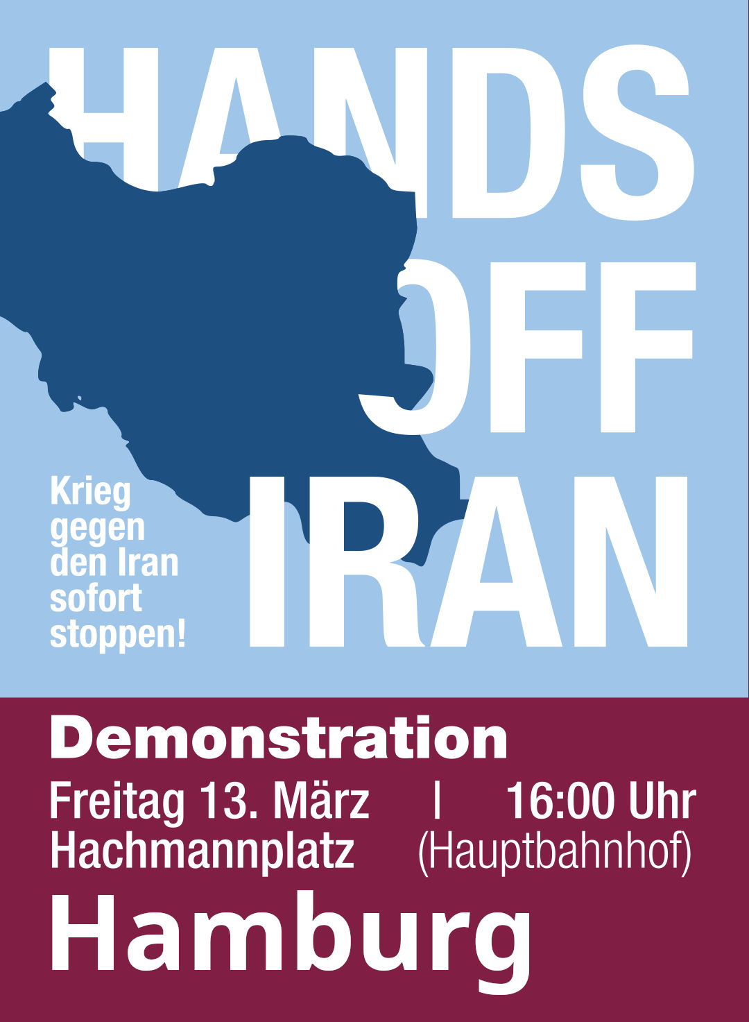 HandsoffIranDemoHH13.03.2026
