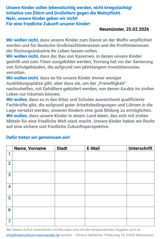 ElternGroßeltern gegen Wehrpflicht