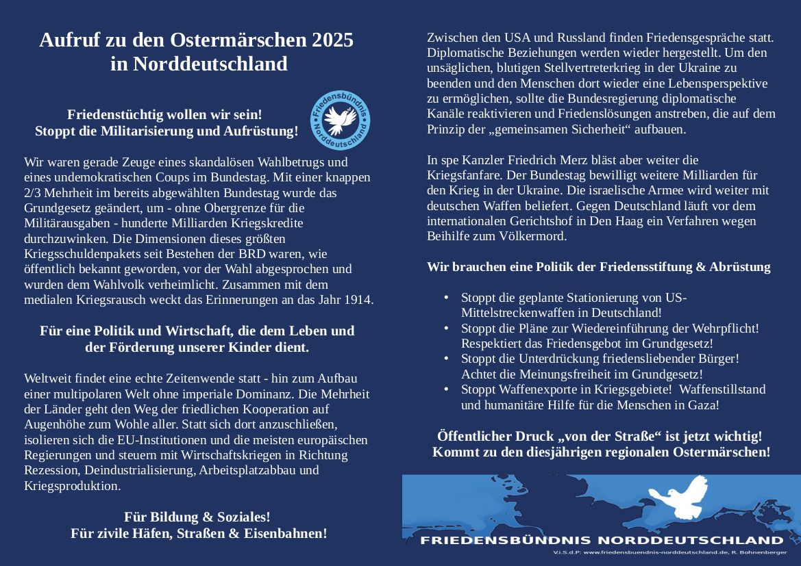 Ostermarsch2025 Flyer FrieBueNORD