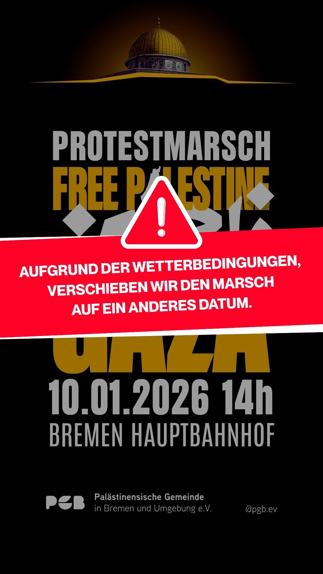 verschoben wegen wetter