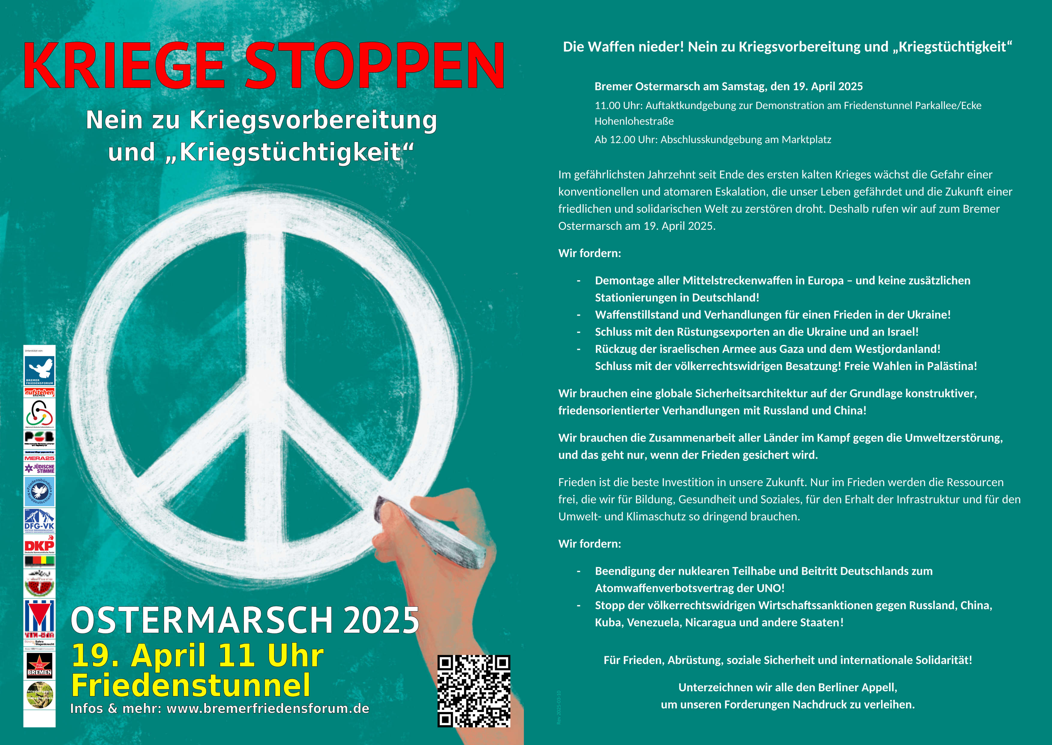 Ostermarsch 2025 Bremen mit Logos A4